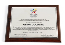 Placa C&aacute;mara de Comercio Colombo Americana seccional suroccidente  